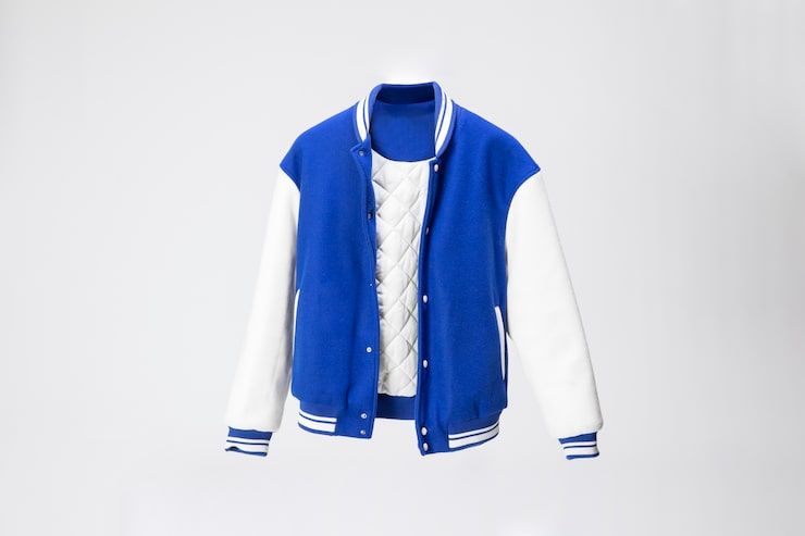 Jaket Varsity Biru